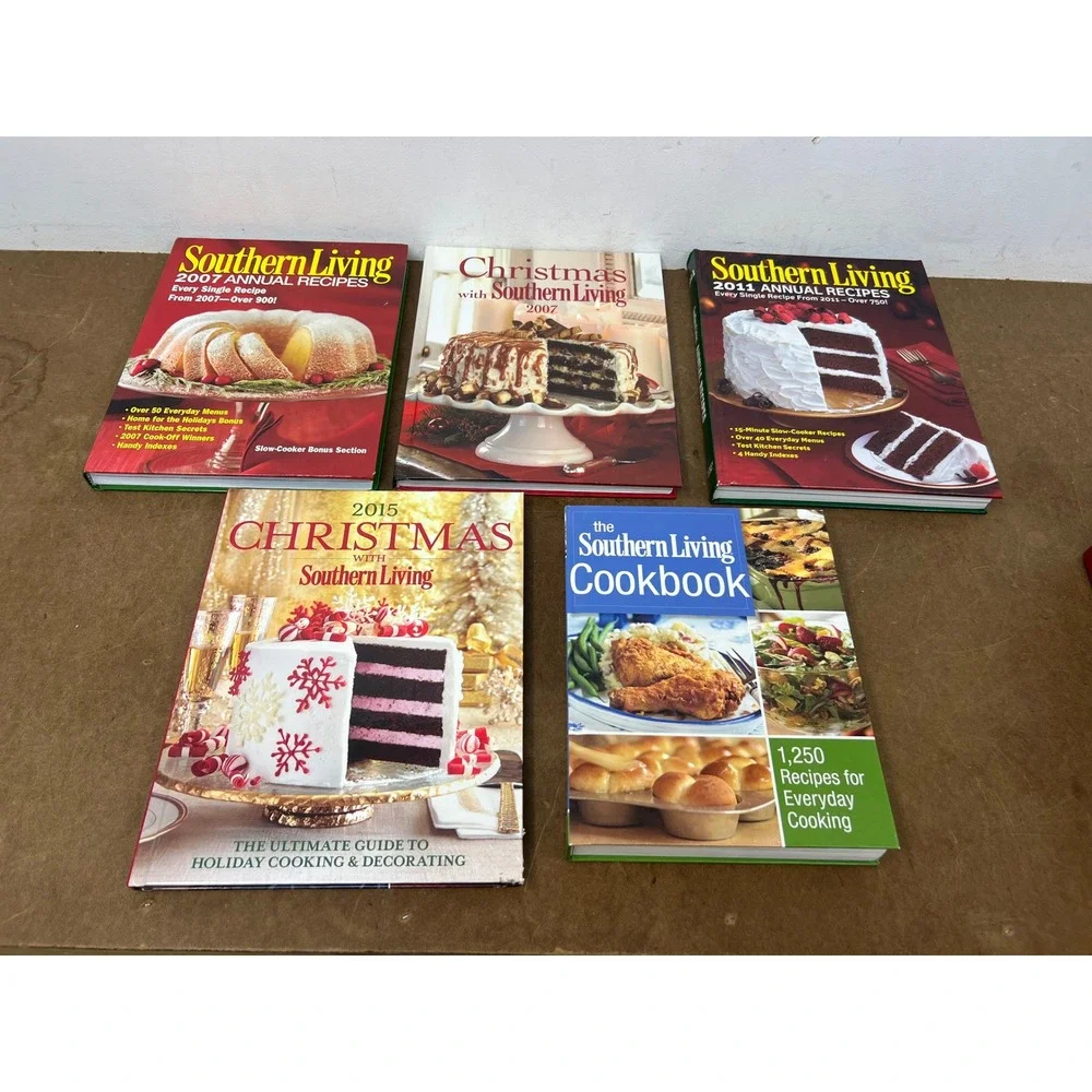 10 Southern Living Hardcover Cookbook Lot Annual Recipes Christmas All-Time Favs